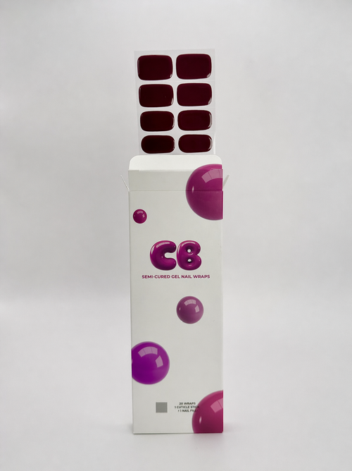 Deep Burgundy | Semi Cured Gel Nail Wraps