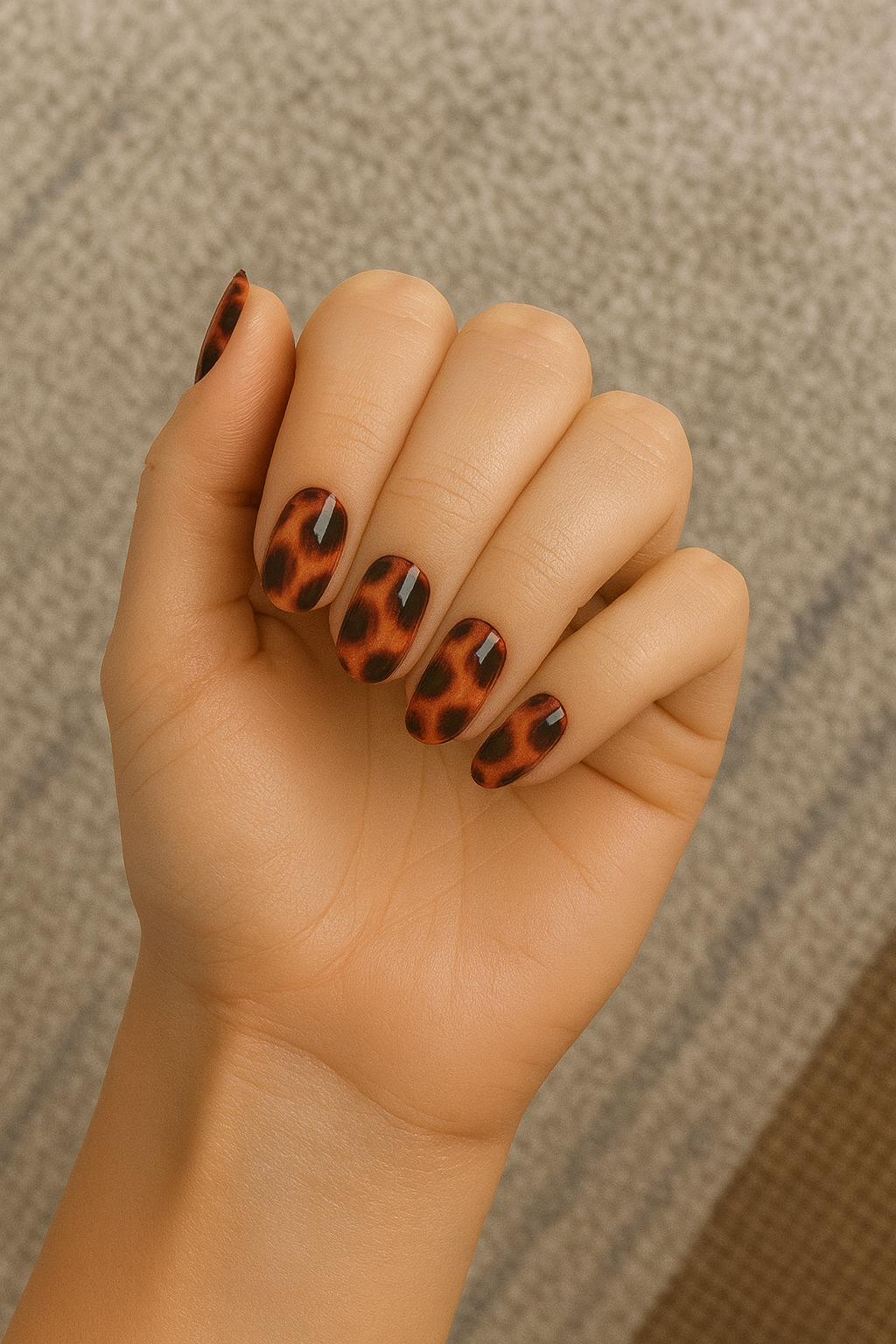 Tortoise Shell Semi Cured UV Gel Nail Wraps