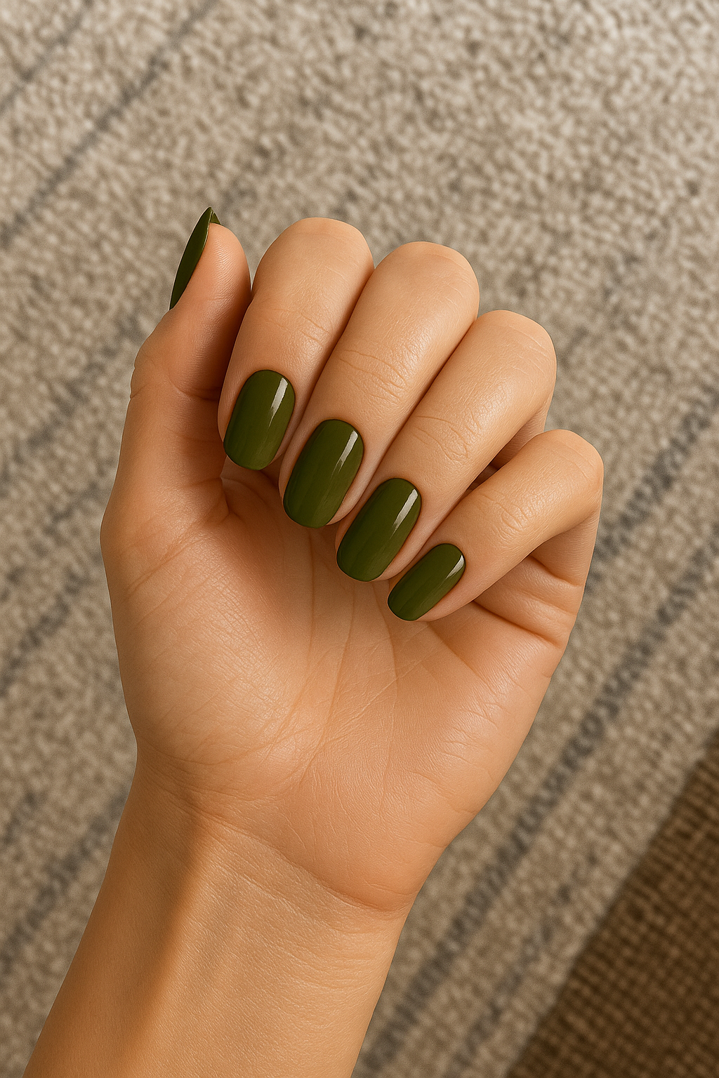 Olive Green Semi-Cured UV Gel Nail Wraps