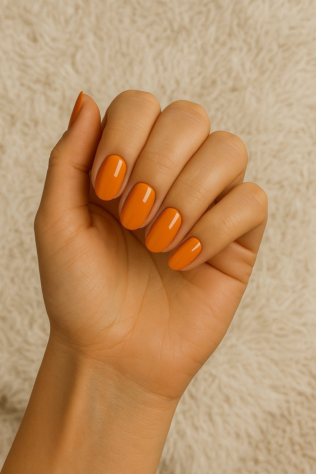 Orange Semi Cured UV Gel Nail Wraps